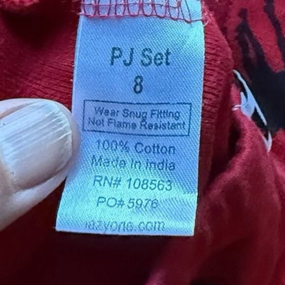 LazyOne Boys Red/Black Moose Long Sleeve/Pants Pajama Set - 8 - Picture 8 of 8